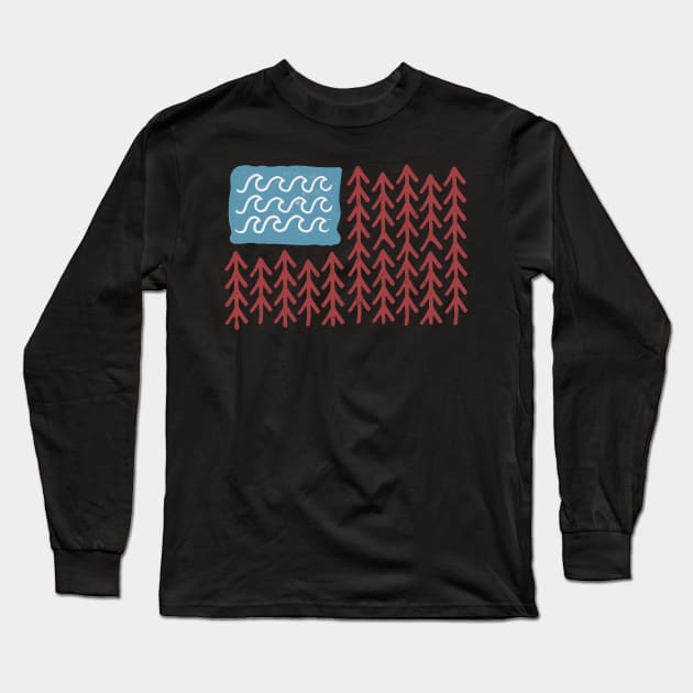 Nature Flag Long Sleeve T-Shirt by Imaginariux